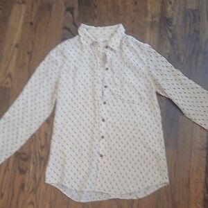 Fossil White and Black Patterned Casual Shirt